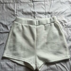 White Solid Color Shorts